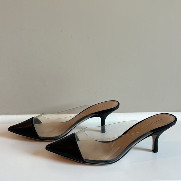 Veronica Beard Black and Clear Mules - Picture 2 of 4